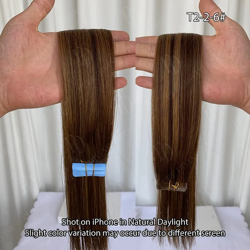 Invisible Tape In Hair Extensions Real Human Hair Seamless PU Skin Weft Human Hair Tape Ins 2.5g/pc 50g/set 22 24 Inches