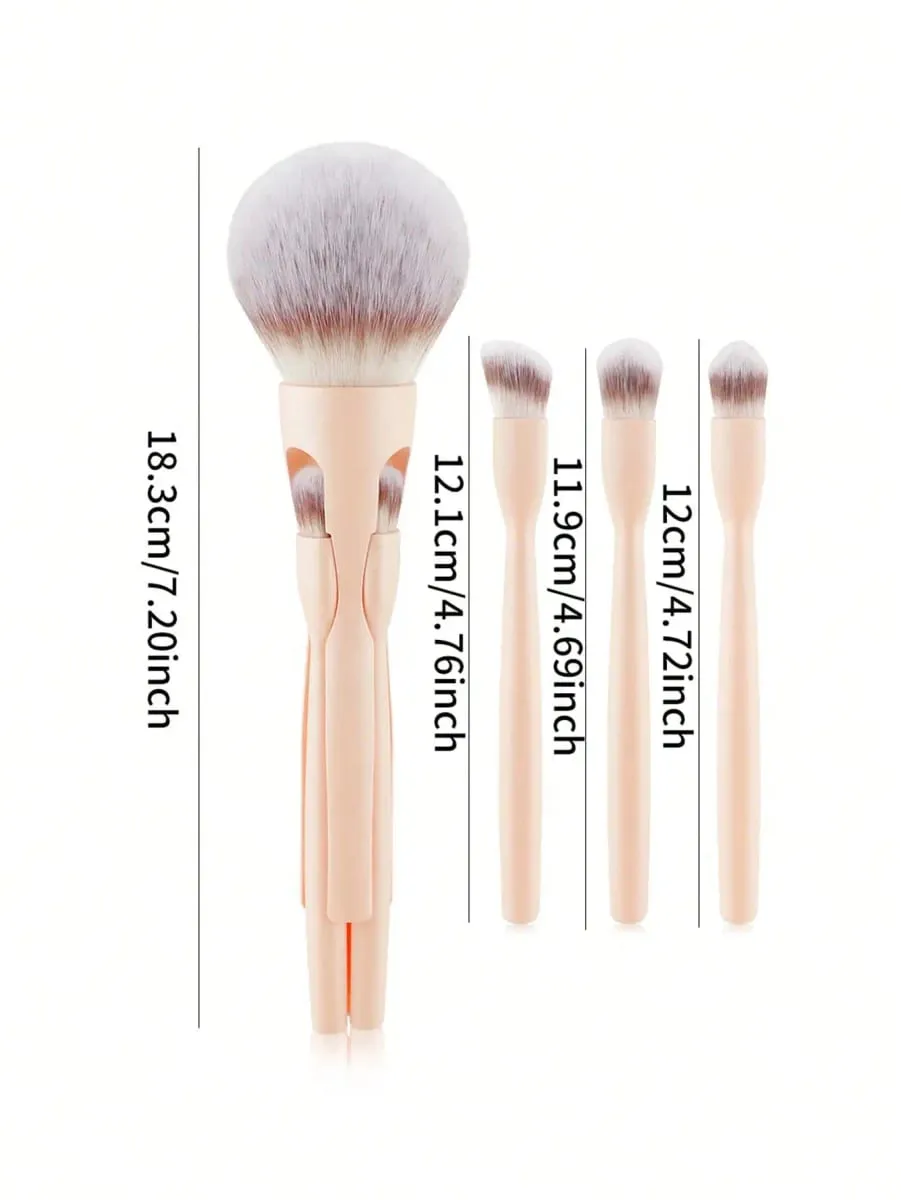 4-Piece Makeup Brush Set Featuring Professional-Grade Brushes Made from High-Quality Synthetic Fibers for a Luxurious Feel.