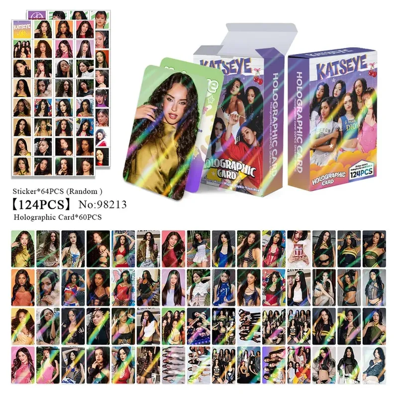 92pcs KATSEYE New Album PINKY UP Photo Card Photocards Stickers Kpop Merch Lomo Cards Set Fans Collection Cards Gifts