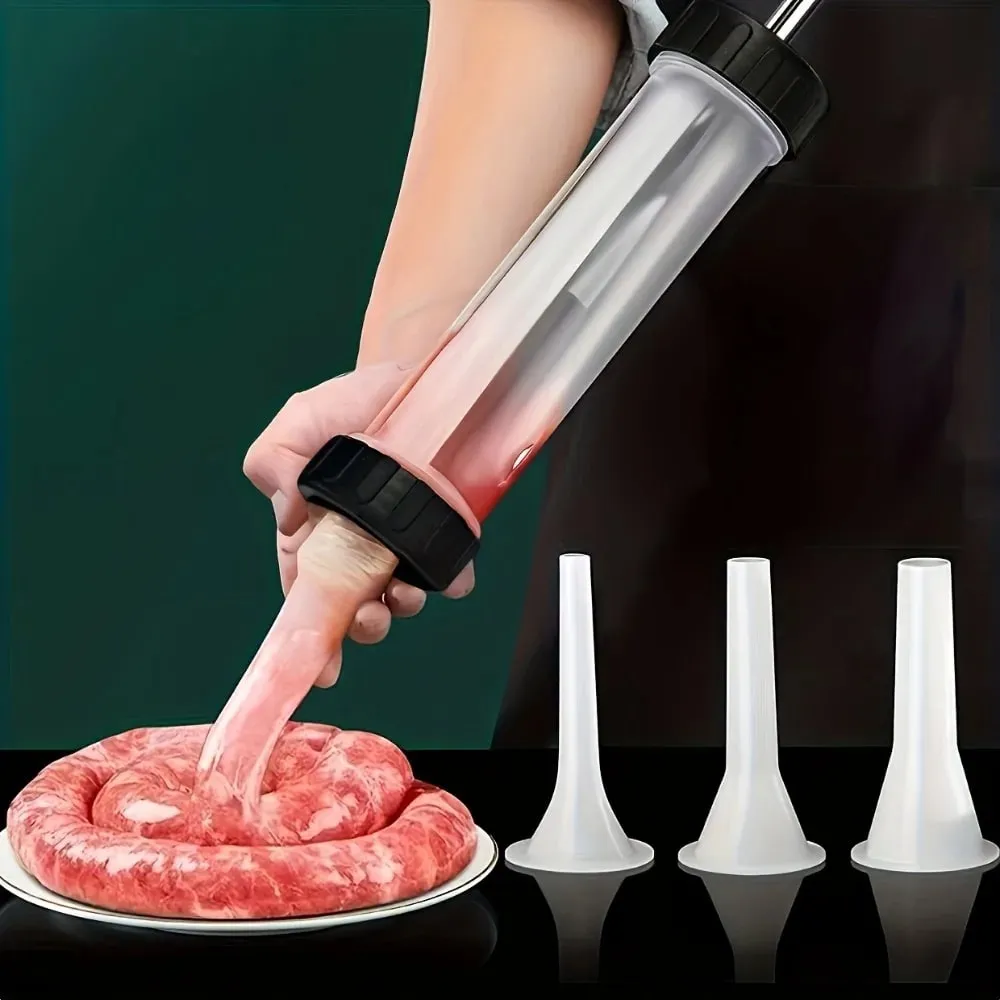Manual Sausage Stuffing Machine Handheld Sausage Maker Tool Syringe for Homemade Sausage Kitchen Gadget for Party Food Crafting