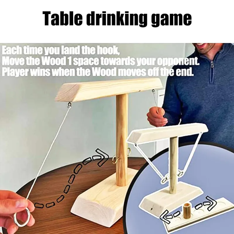 兒童拋環遊戲成人家庭聚會飲酒遊戲快節奏手持木製棋盤遊戲射擊梯套裝戶外酒吧