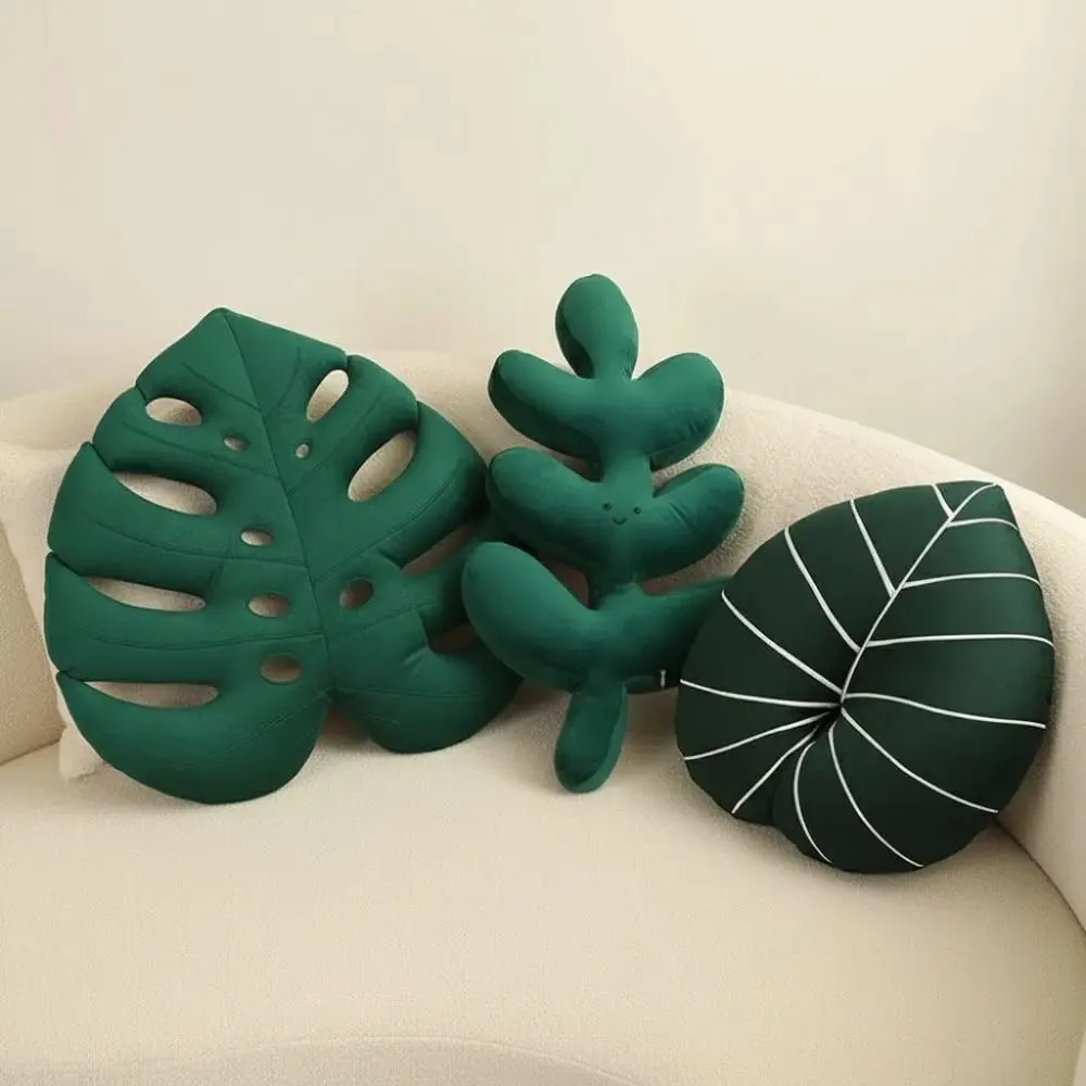 New Cartoon Creative Leaf Back Cushion Home Indoor Decor Adult Pillow Cushion Green Plant Leaf Leaf Cushions