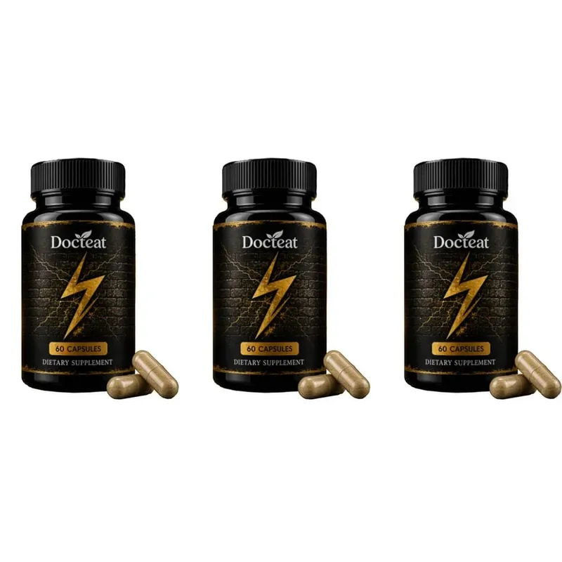 Docteat Men's Energy & Vitality Capsules with B6 D3 Zinc Ashwagandha L-Citrulline Panax Ginseng Daily Support 60 Capsules