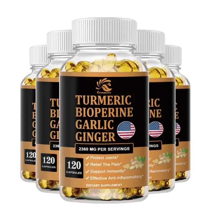 Curcumin Ginger Root Garlic Pills Συμπληρώματα μαύρου πιπεριού - για την πέψη των αρθρώσεων και την υποστήριξη του ανοσοποιητικού