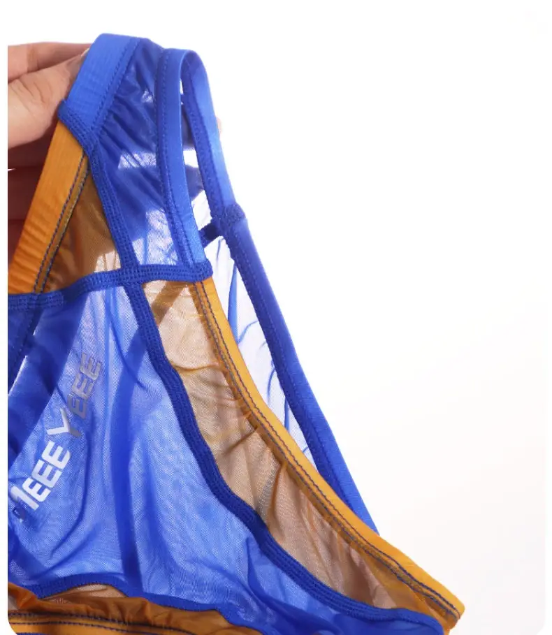 Ultra-thin Breathable Japanese-Style Transparent Sexy Men's Underwear Triangle Briefs With Smooth Ice Silk And Low Waistline