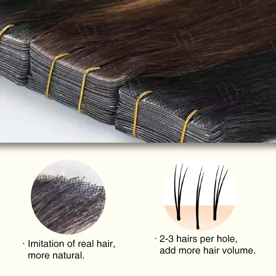 Invisible Tape In Hair Extensions Real Human Hair Seamless PU Skin Weft Human Hair Tape Ins 2.5g/pc 50g/set 22 24 Inches