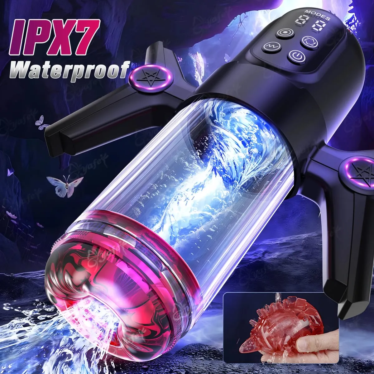 Luxurious Field Male Masturbator 9 Vibration 6 Sucking Rotating Licking Telescopic Modes Pocket Pussy Stroker Blowjob Sex Toys
