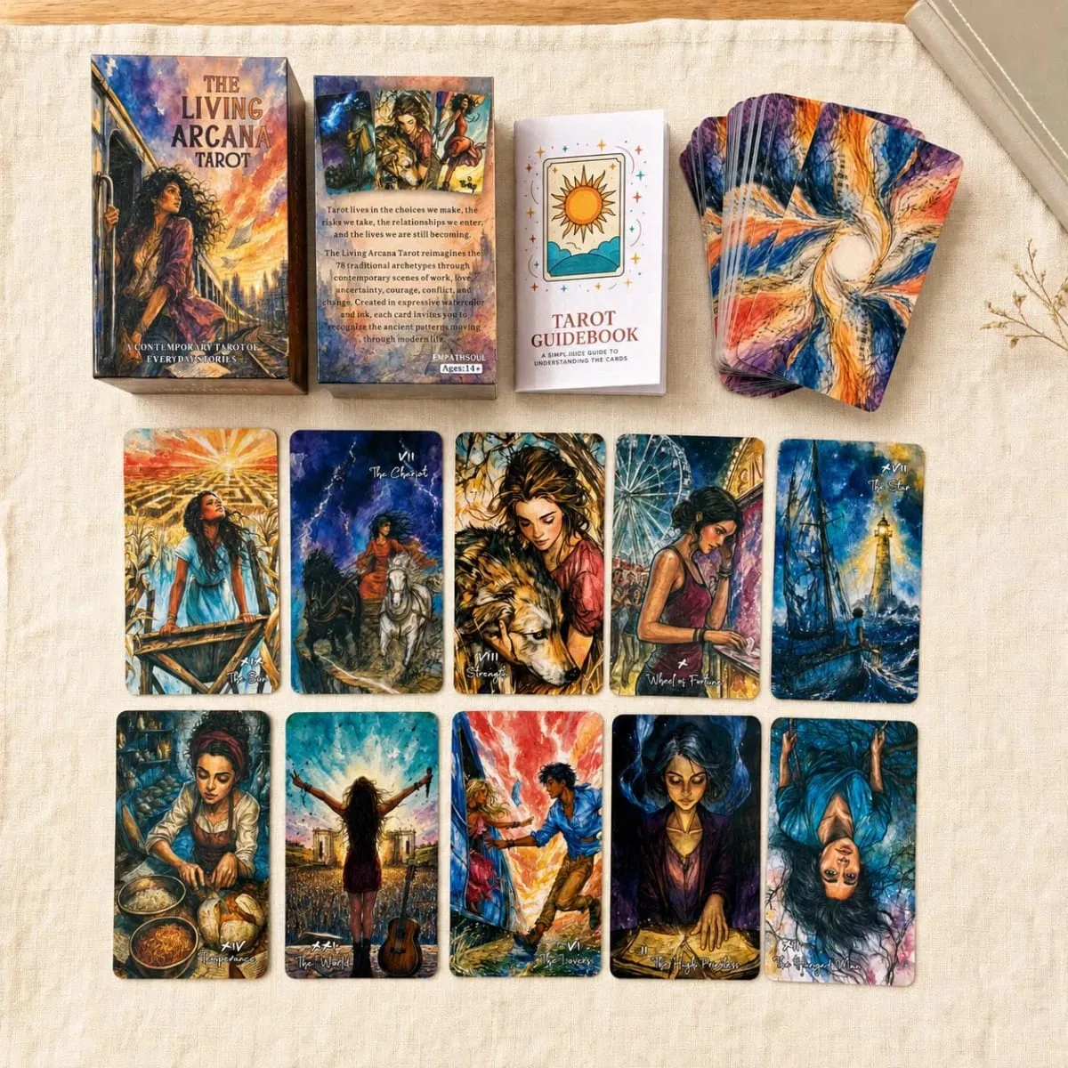 78-Card Living Arcana Tarot Deck 13x8 Cm Includes Paper Manual Explore Ancient Patterns in Modern Life Card Game Set