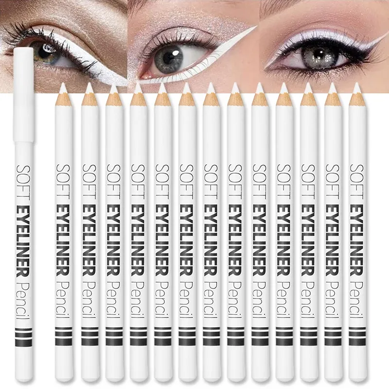 Waterproof White Eyeliner Pencil Smooth Easy Wear Long-Lasting Eye Brightener Fashion Makeup Tool for Smooth Application