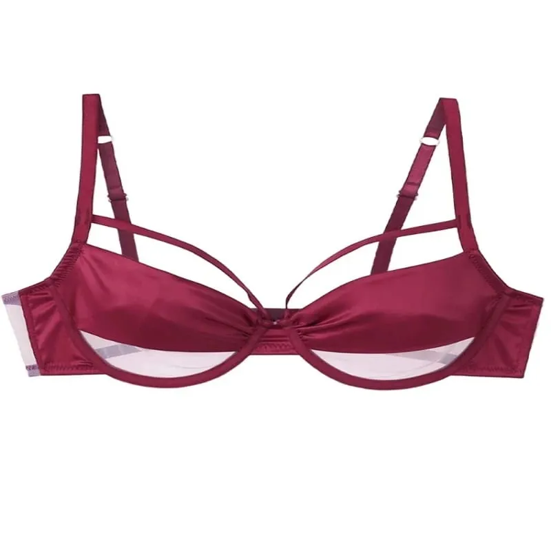 Set Pakaian Dalam Pelangsingan Cawan Nipis Baharu Wanita Lembut Underwire Tekan Ke Atas Kesan Meminimumkan Mengumpul Bonjolan Sebelah Anti Kendur Lembut — image 8