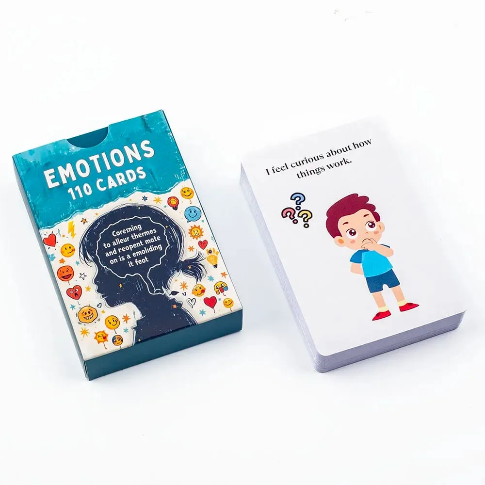 Kids Adults Emotions Flashcards 110pcs Emotional Recognition & Expression Fun Learning Game Interactive Board Playing Cards Set