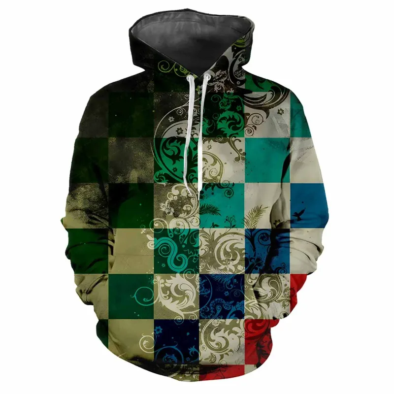 2024 moda minimalista cuadros 3D impreso hombres Tops Casual suave comodidad elegante sudaderas con capucha para hombres personalizar deportes al aire libre Sudadera con capucha