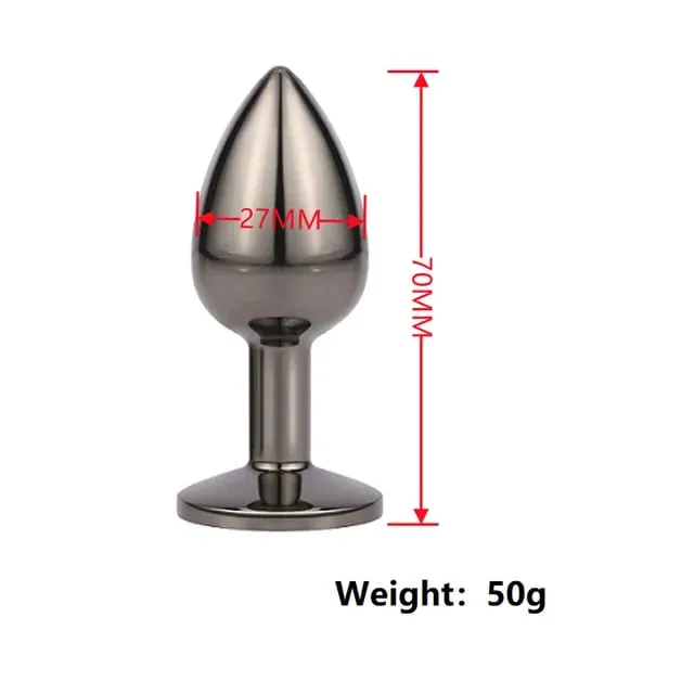 Perline anali in metallo di piccole dimensioni Butt Plug Mini Arcobaleno Butt plug in oro rosa Gioielli in cristallo Trainer Dildo anale Masturbazione Giocattolo del sesso