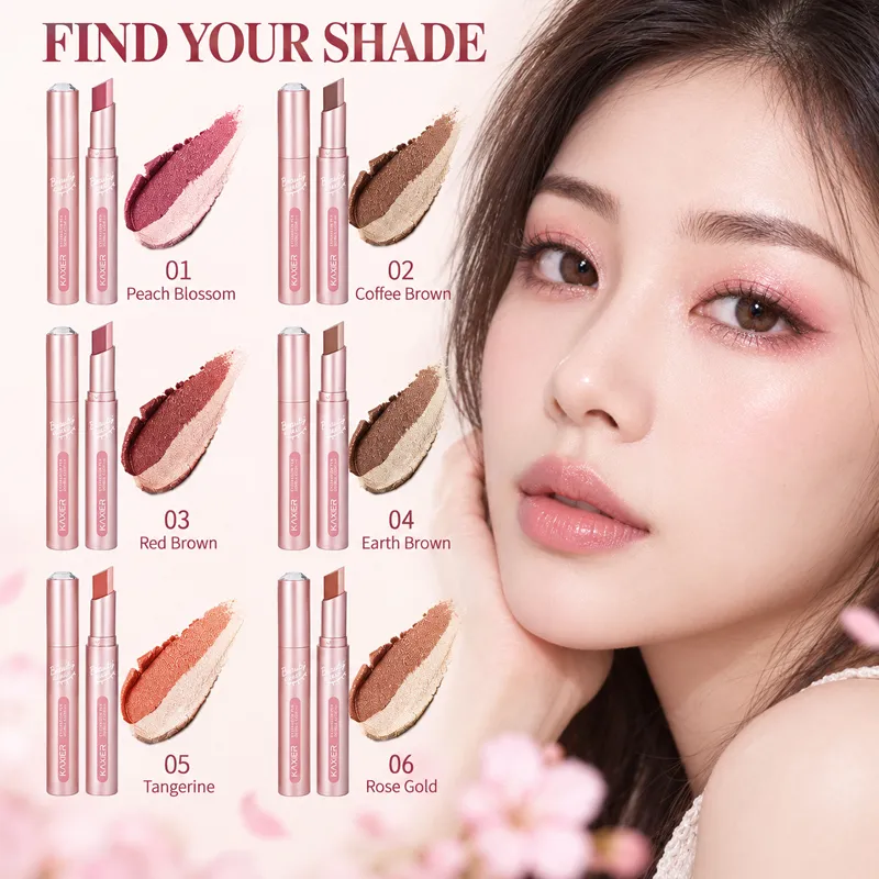 Two Tone Eyeshadow Stick Creamy Shimmer Eye Shadow Blendable Gradient Eye Makeup 6 Shades for Everyday and Party Looks — image 7