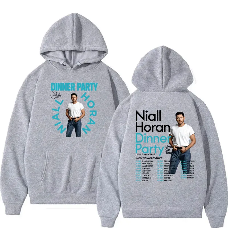 Niall Horan Dinner Party Live on Tour 2026 Hoodie Men's Hip Hop Vintage Pullover Sweatshirt Unisex Long Sleeve Oversized Hoodies