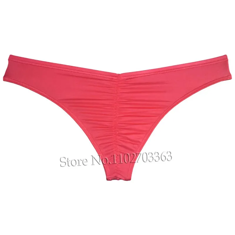 Men's Bikini Briefs Triangle Underwear Pucker Back Micro Briefs Elastic Shiny Summer Low Rise Beach Briefs Sexy Silky Smooth