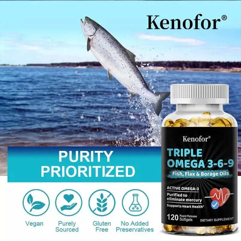 Triple Omega 3-6-9 - Fish Oil Flax Oil and Borage Oil - Supports Heart Brain and Joint Health — image 3