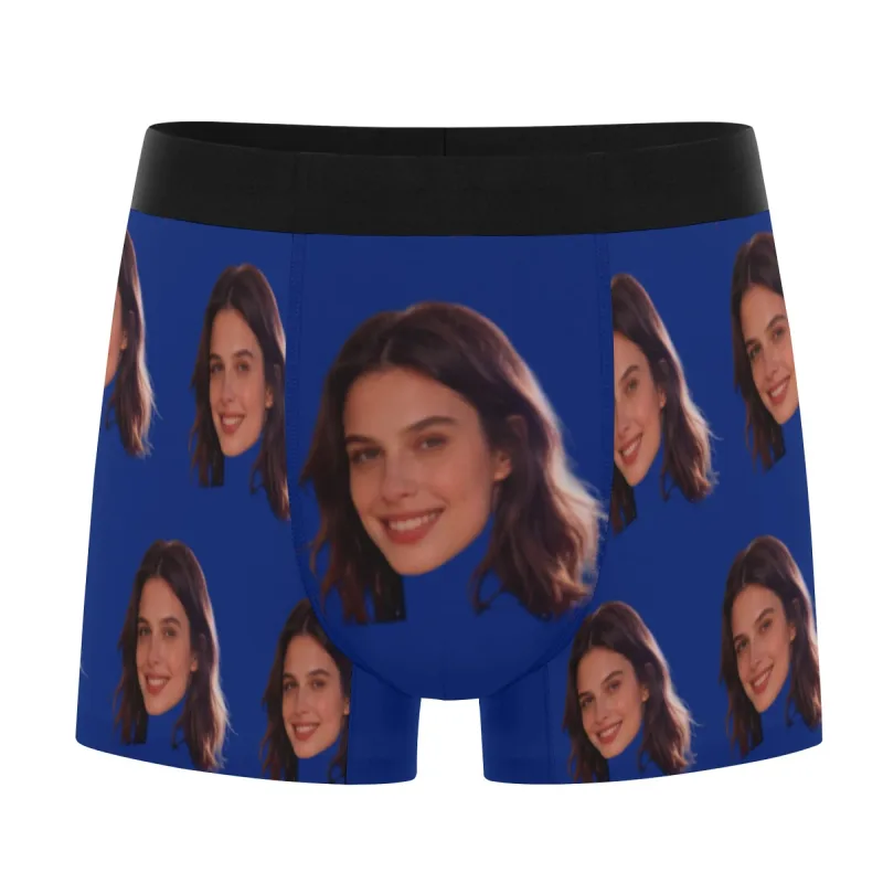 Personalized facial photos customized underwear flat cornered men's Valentine's Day gift for husband anniversary gift for fath