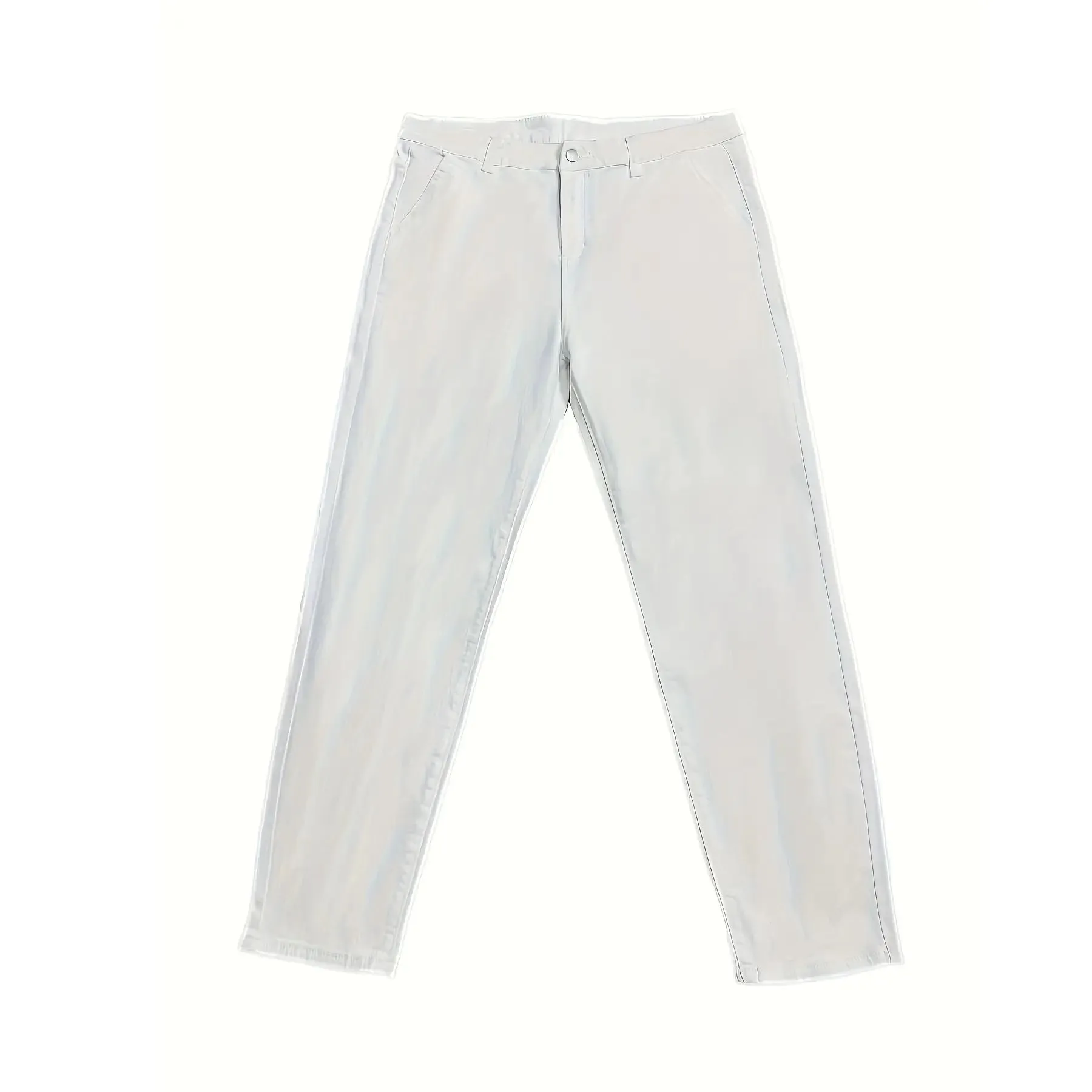 Men's new fashionable and trendy casual slim fit black and white leg binding jeans