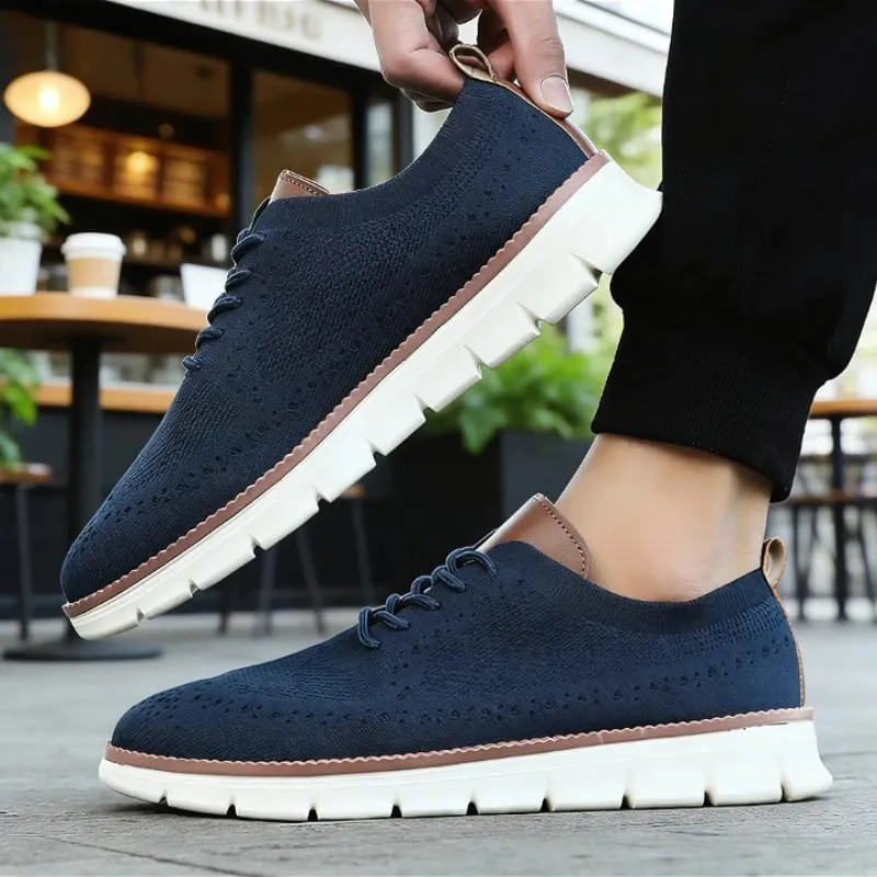 Fashion Men's Casual Shoes Breathable Minimalist Shock-Absorbing Lace-Up Walking Shoes Comfortable Casual Travel Sneakers Men