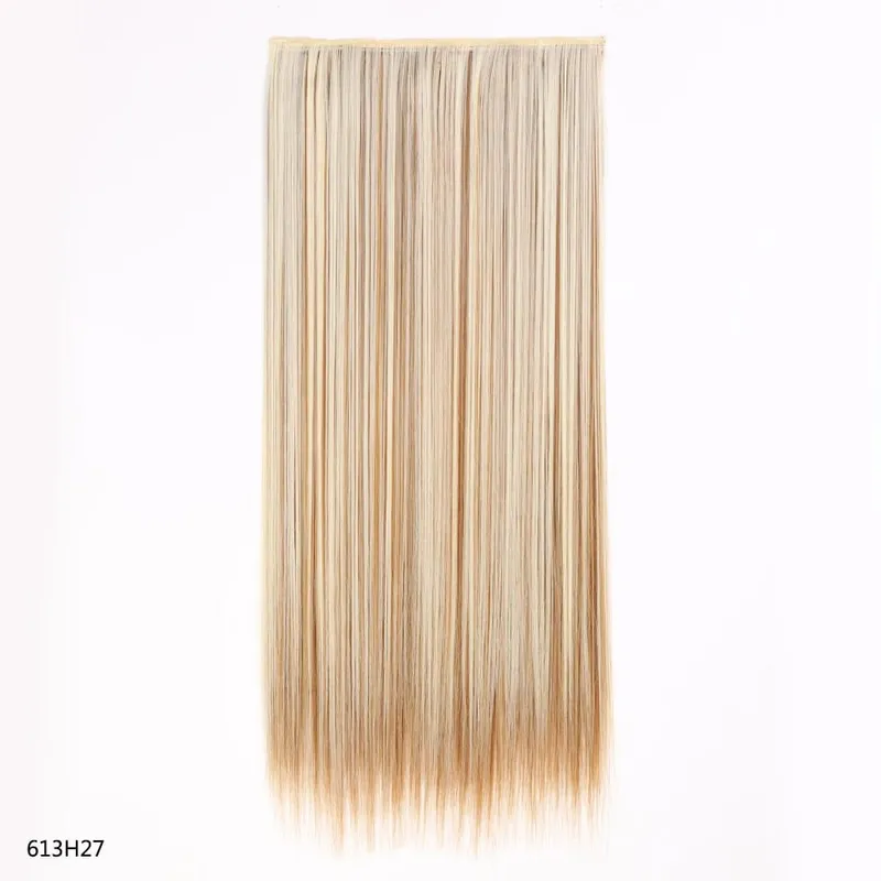 Synthetic 24 Inch Long Straight Clip in Hair Extension Seamless Natural Looking Easy Install Women’s Hairpieces for Daily Wear