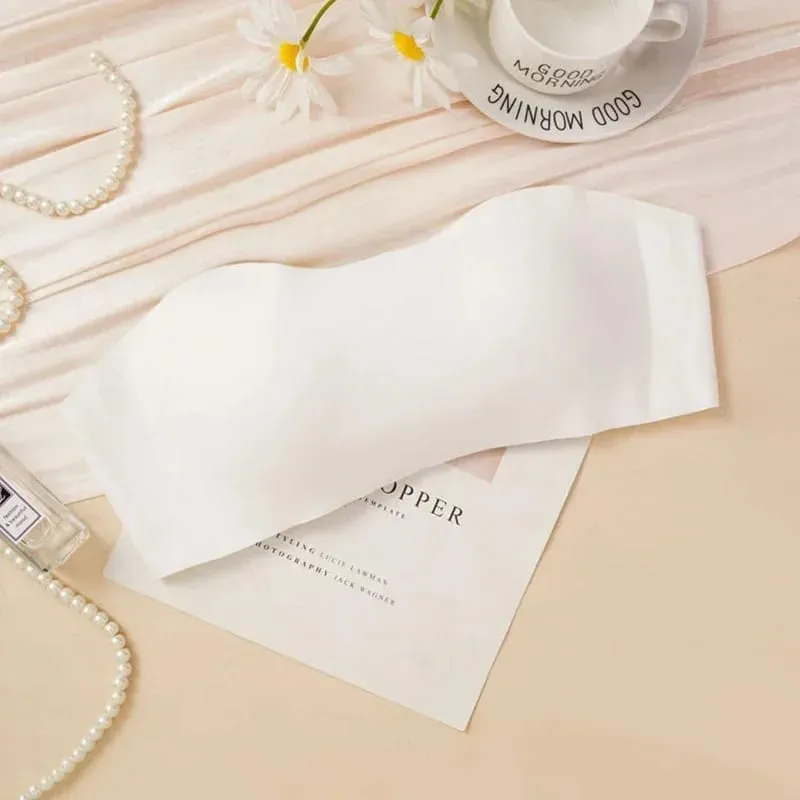 Baju Atasan Tiub Sekeping Lancar Wanita Pad Boleh Tanggal Intimate Asas Hitam/Putih/Kulit Wanita Bra Tanpa Tali Bandeau Pakaian Dalam Seksi