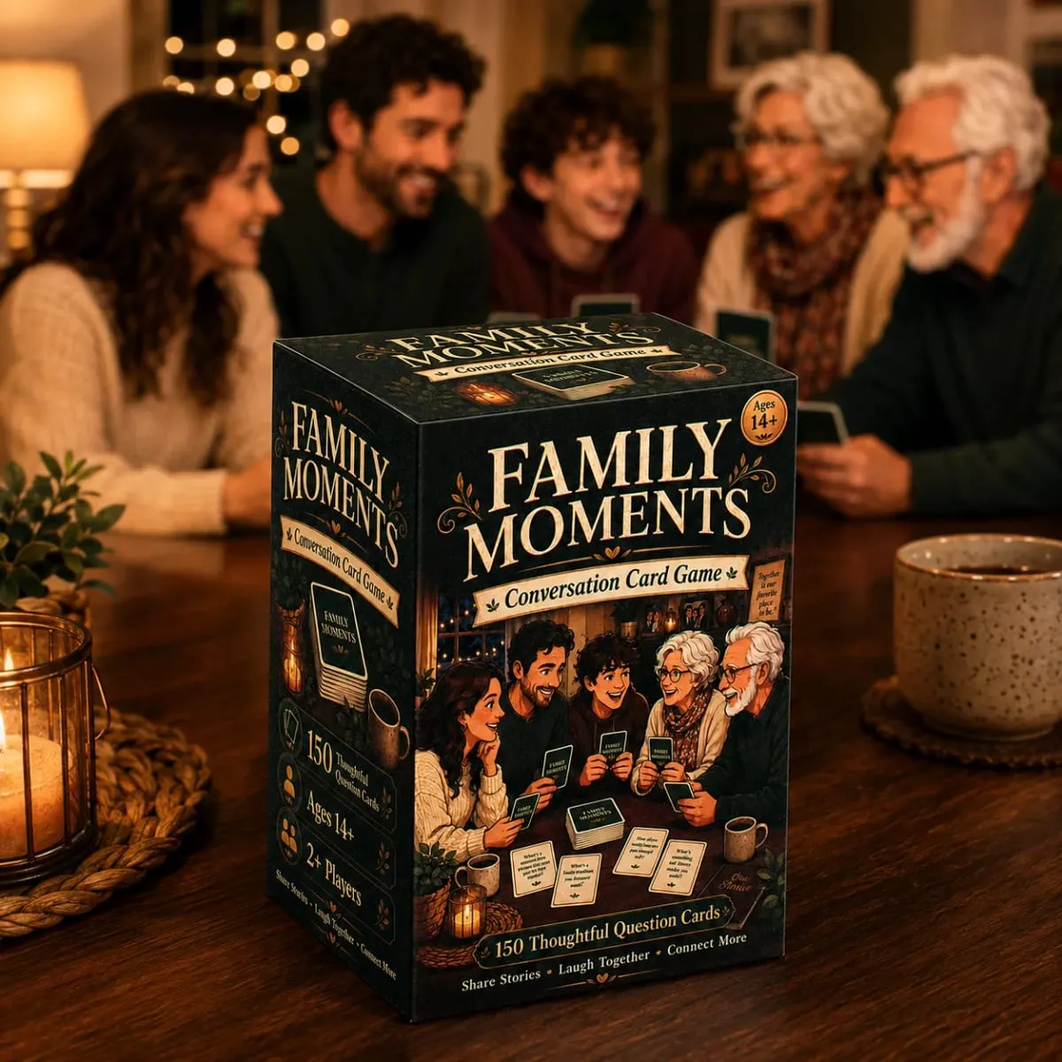 Family Moments Card Game Conversation Starter Cards with Thoughtful Questions for Family Dinners Gatherings Holidays Story Shari