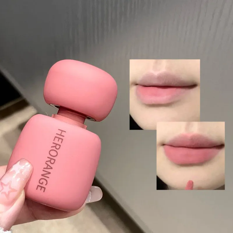 Herorange veludo fosco labial lama rico pigmento sem transferência de longa duração suave não seco ilumina a pele uso diário