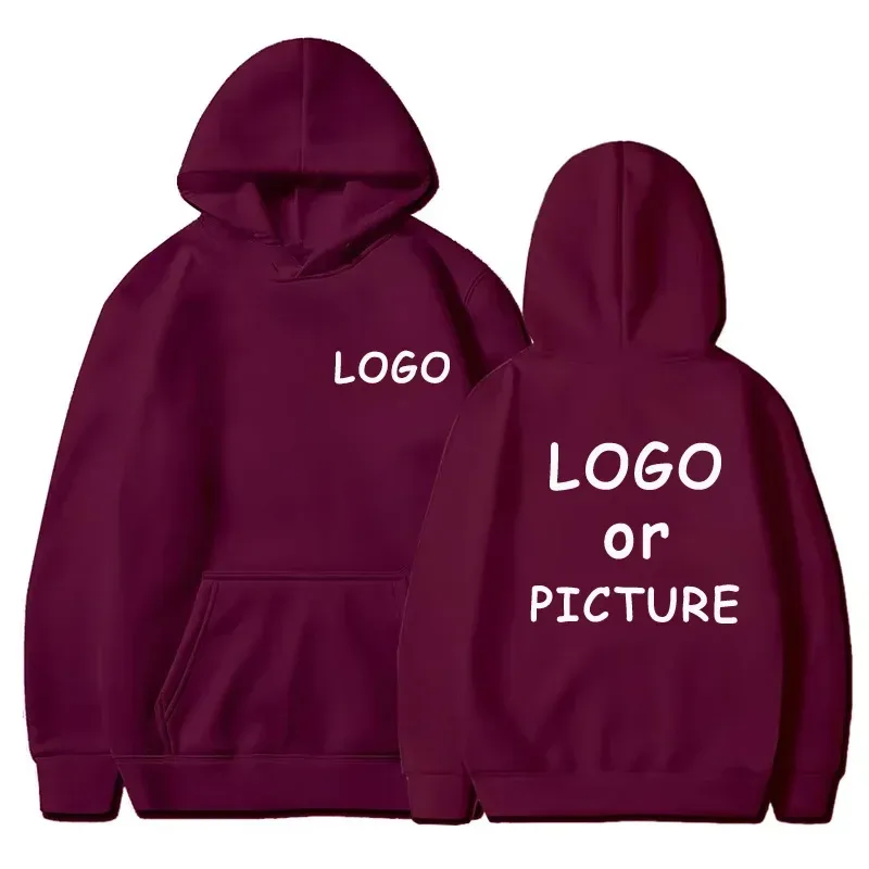 Custom logo printed men's women's casual hoodies long sleeve hoodies autumn and winter personalized street style sweatshirts.