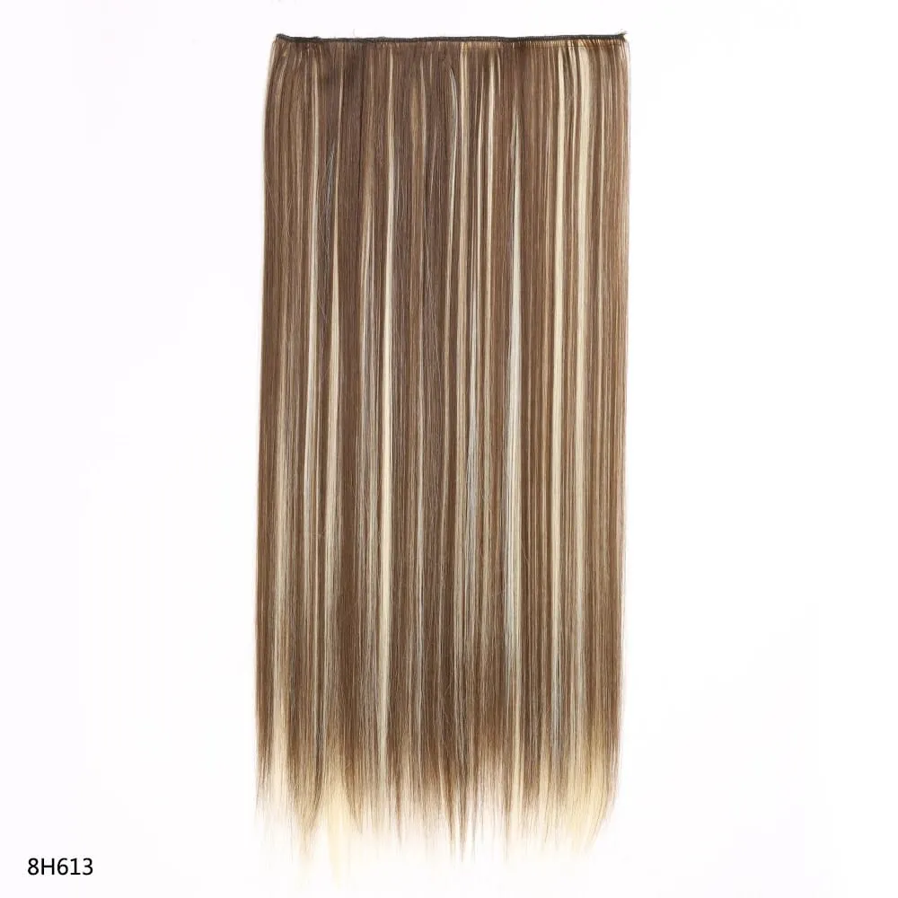 Syntetické prodloužení vlasů jednodílné s klipem 5Clips v dlouhé rovné vlasy blond pro ženy každodenní použití