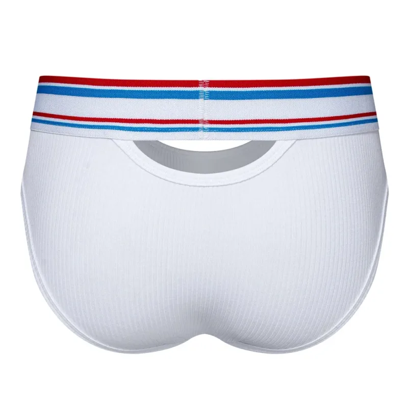 Jockmail Mens Underwear New Arrivalmen Briefs Plaid Pit Cotton Sexyu Bag Front and Rear Openings Cut Outlow Waist Breathable