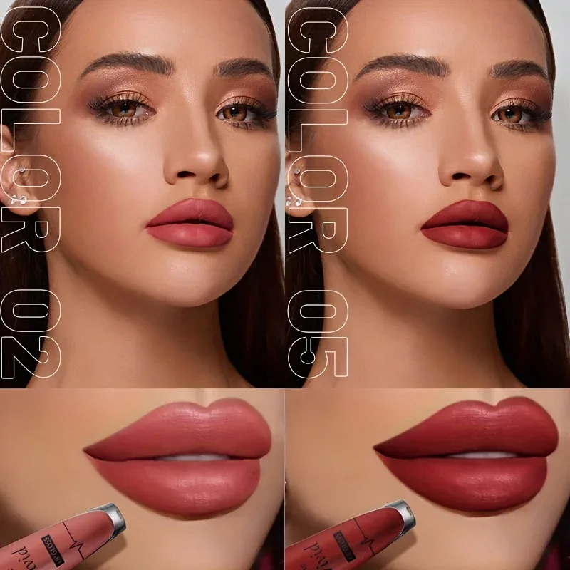 High Pigmented Matte Lip Glaze - Long-Lasting Smudge Proof Liquid ลิปสติกแต่งหน้าของขวัญวันวาเลนไทน์ของขวัญวันสตรี
