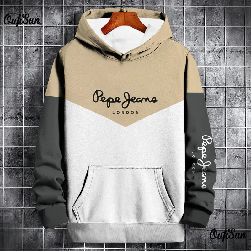 Autumn and Winter Casual Men's Hoodies Funny Splice 3D Print Sweatshirts Outdoor Sports Pullover Fashion Trend y2k Clothes Tops