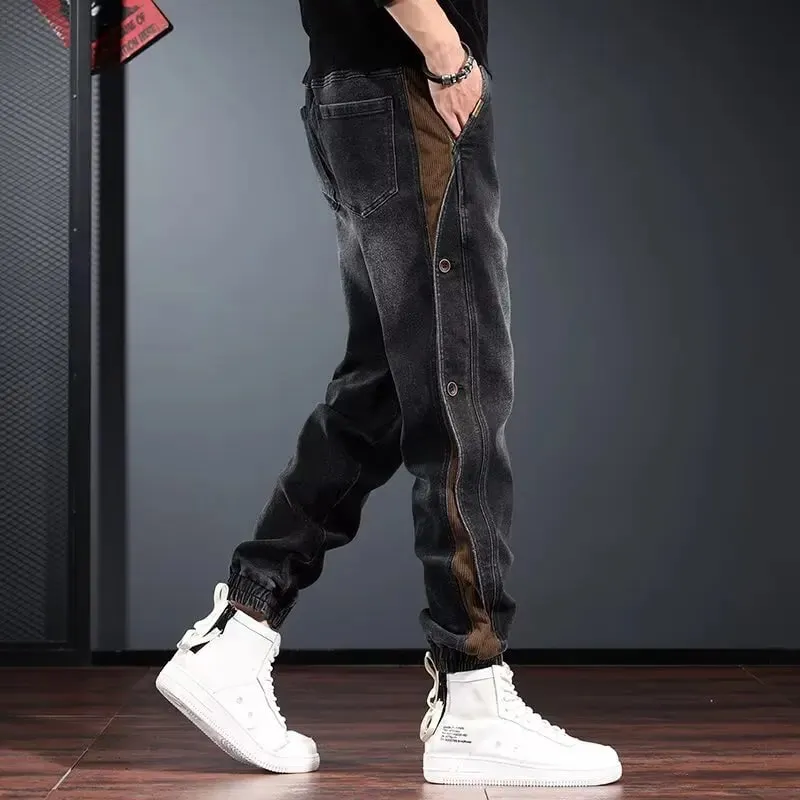 High end workwear jeans for men in autumn and winter trendy brand rugged and handsome pants American style personalized desi