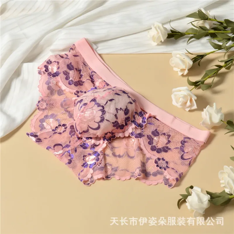 Biancheria intima sexy in pizzo Liscio Mutandine da uomo a sacchetto Prospettiva Slip da uomo floreali sottili Tentazione Mutande traspiranti a vita bassa in rete