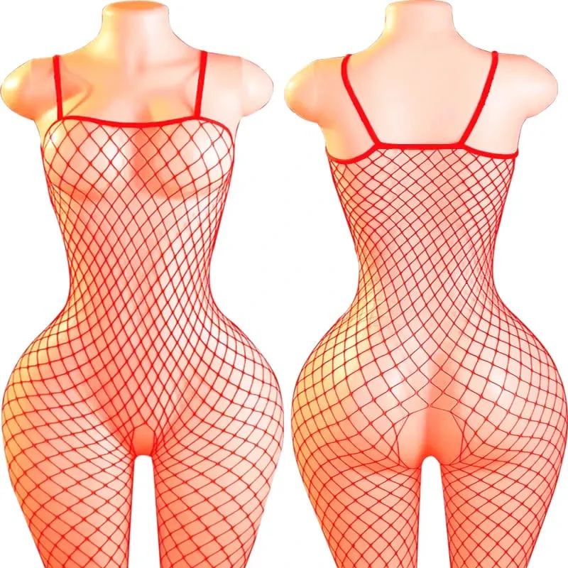 Black Fishnet Off-Shoulder Open-Crotch Bodystocking Lingerie Set Sexy Crotchless Teddy Bra Women's Erotic Underwear 2026