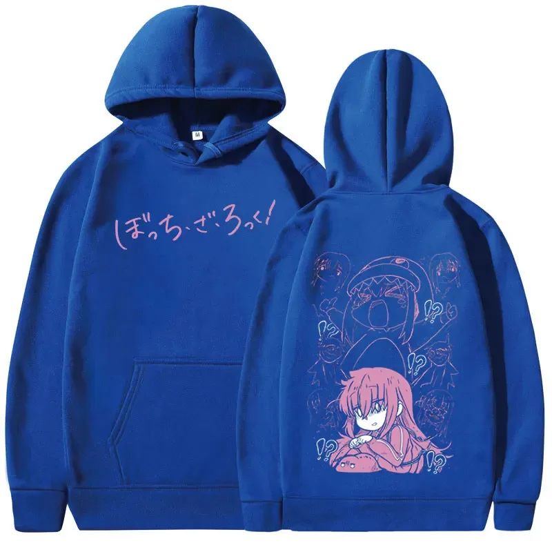 Japanese Manga Bocchi The Rock Hoodies Anime Gotoh Hitori Graphic Sweatshirts Men Women Harajuku Oversized Long Sleeves Pullover