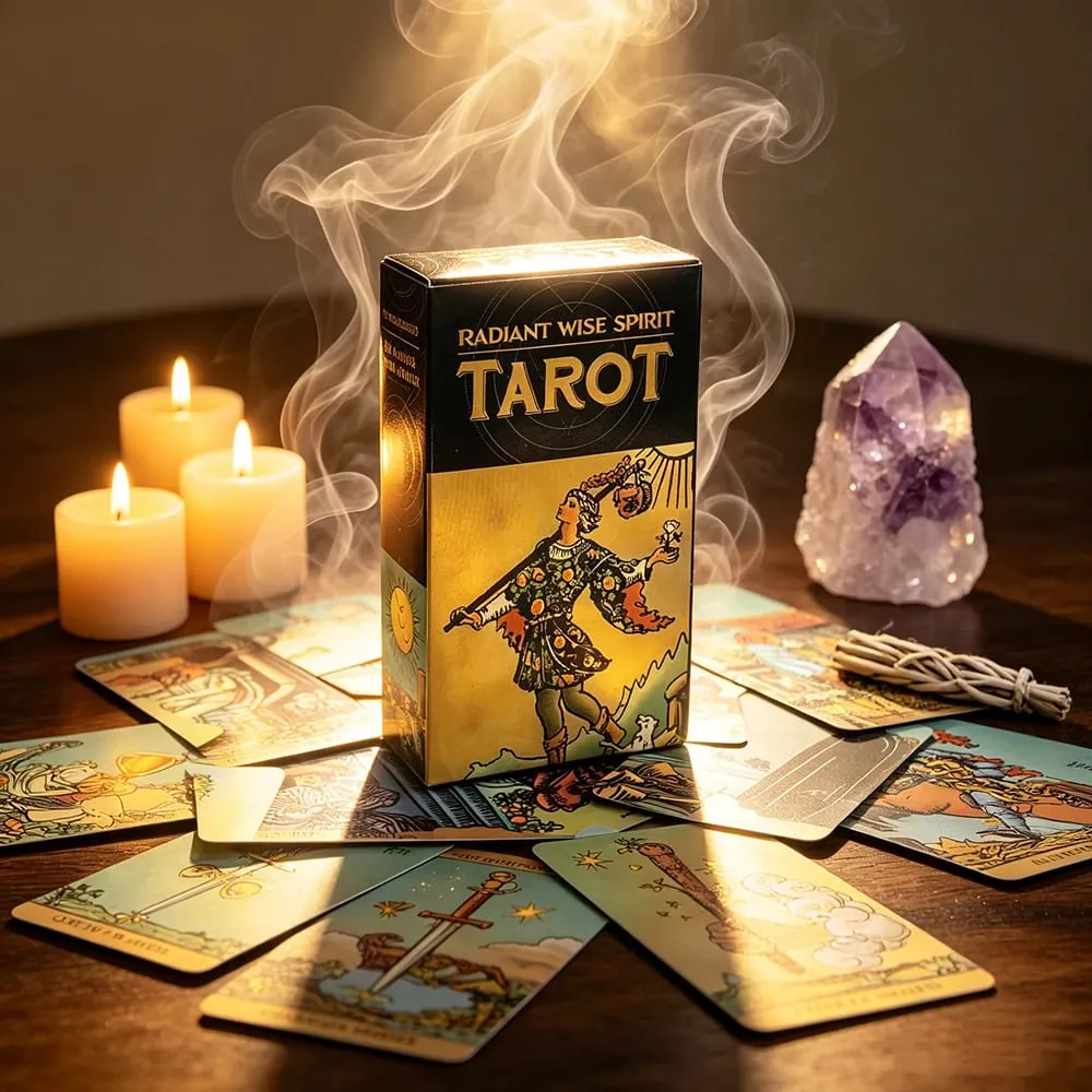 Radiant Wise Spirit Tarot Cards 78Pcs Tarot Deck English Visions Fortune Divination Board Game Spiritual Practices Cards Game
