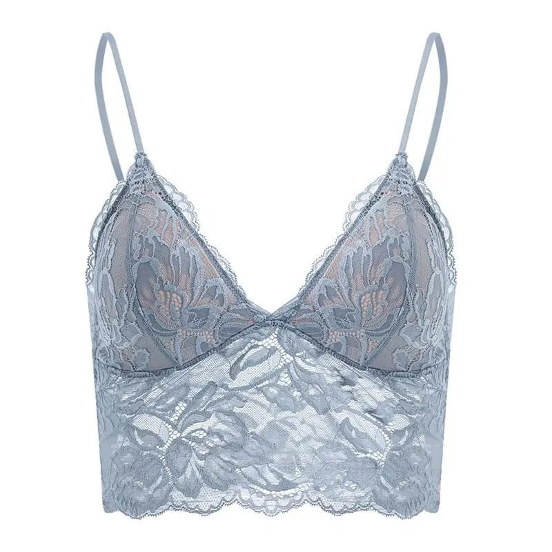 Women's French Thin Lace Wireless Set Strapless Triangle Cup Slim Invisible Bra Perfect for Big Bust To Look Smaller Daily S-xl