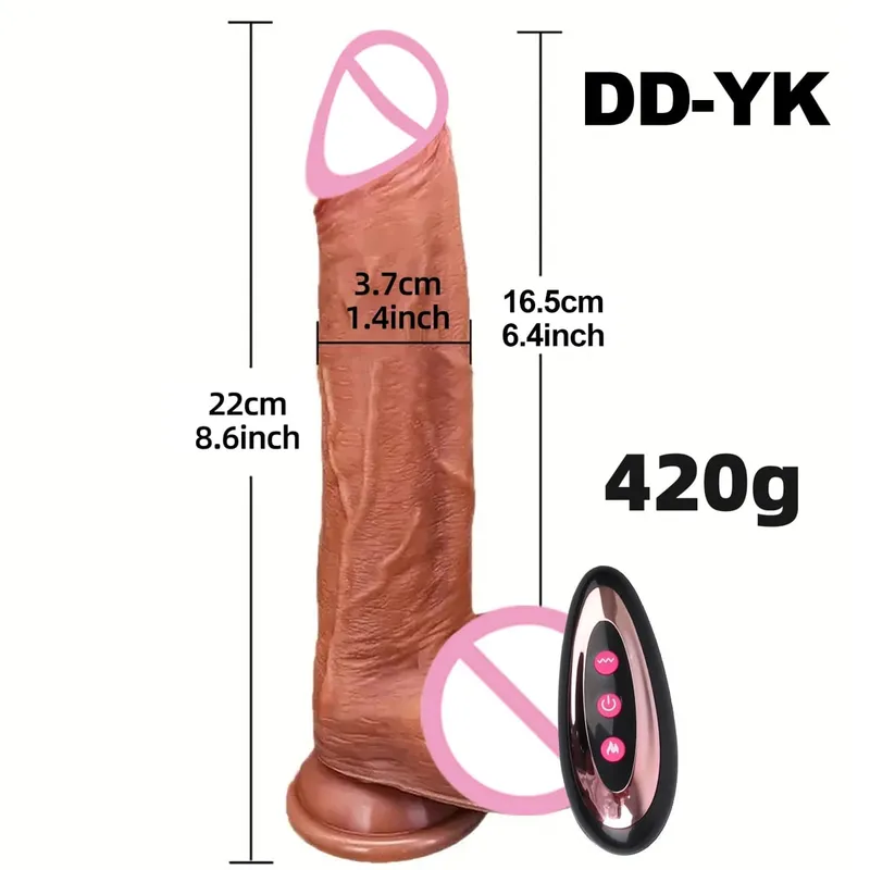 Realistisk Dildo Vibrator Trådlös Fjärrkontroll Roterande Penis Sugkopp G-punkt Clit Stimulator Sexleksaker Teleskopiska Vibrerande Dildos — image 12