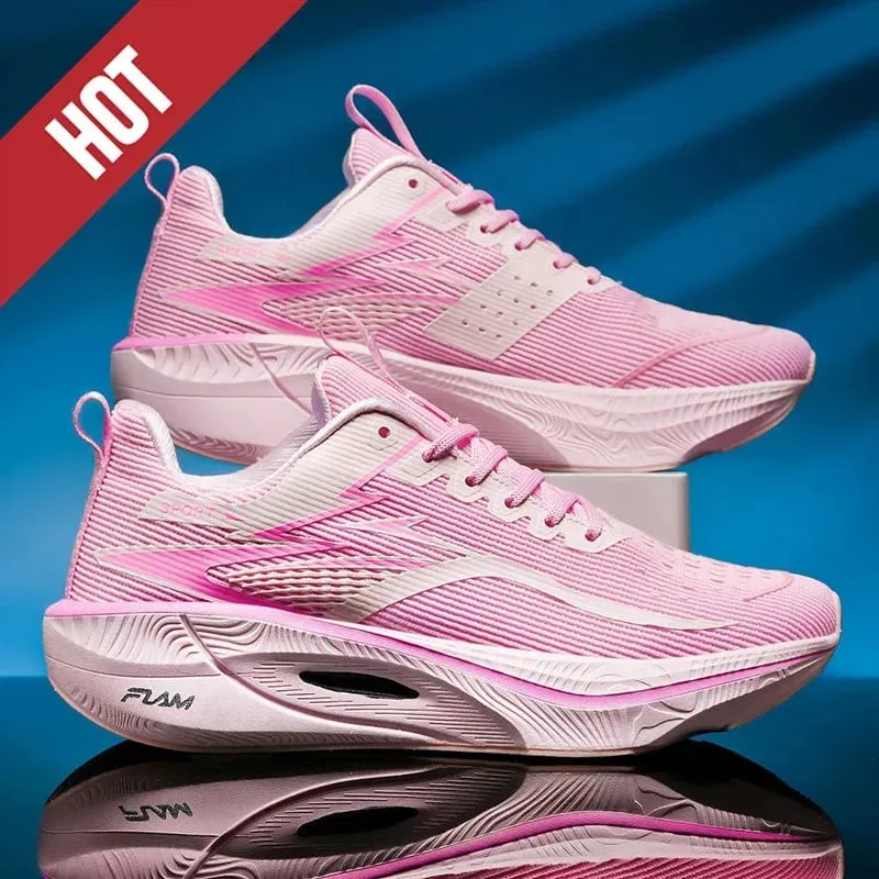 Carbon Plate Marathon Running Shoes Men Women Sports Sneakers Breathable Lightweight Shock Absorbing Stable Athletic Shoes