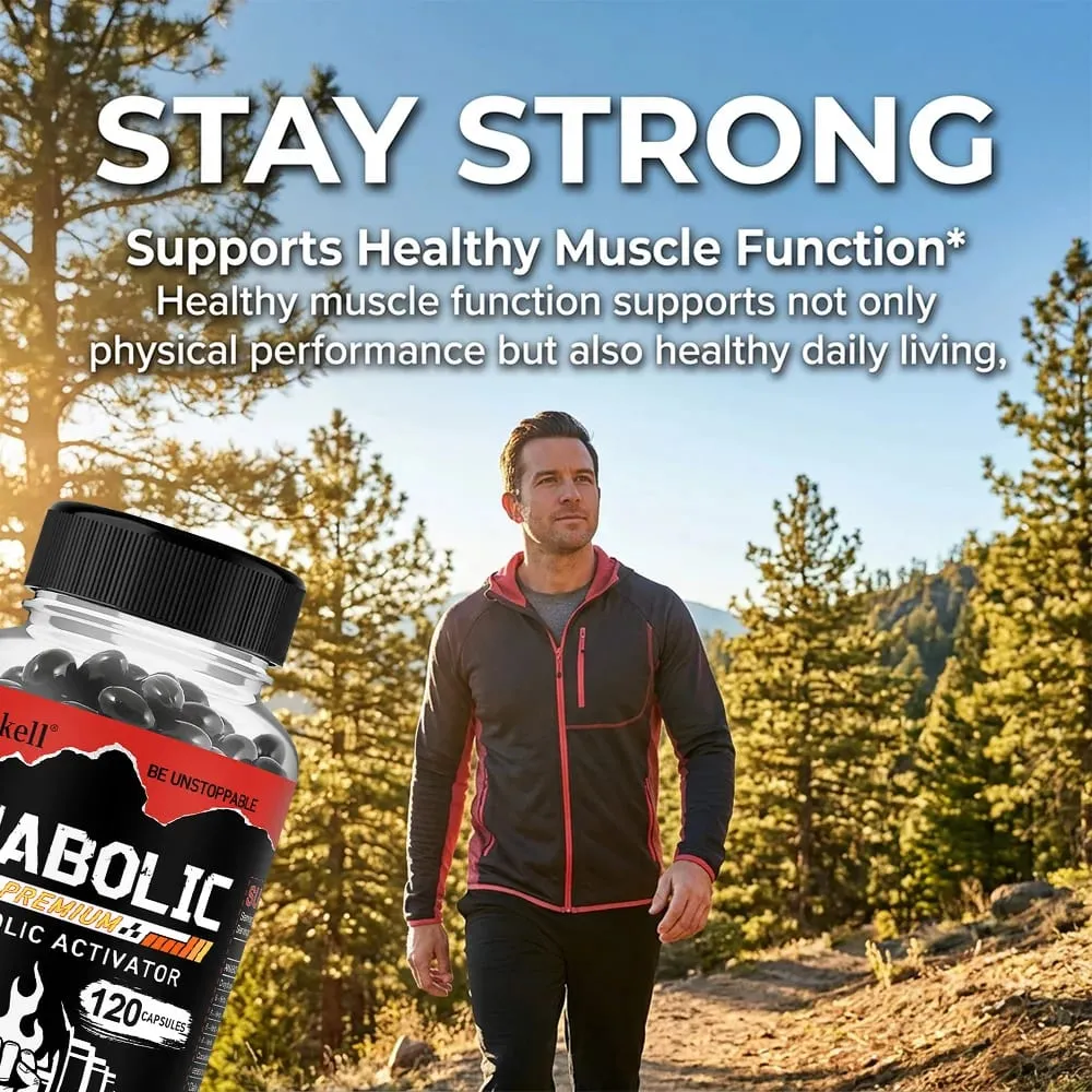 Men’s Muscle Builder Capsules Lean Muscle Growth Strength Endurance Recovery Metabolism & Abs Support 30/60/120 Capsules