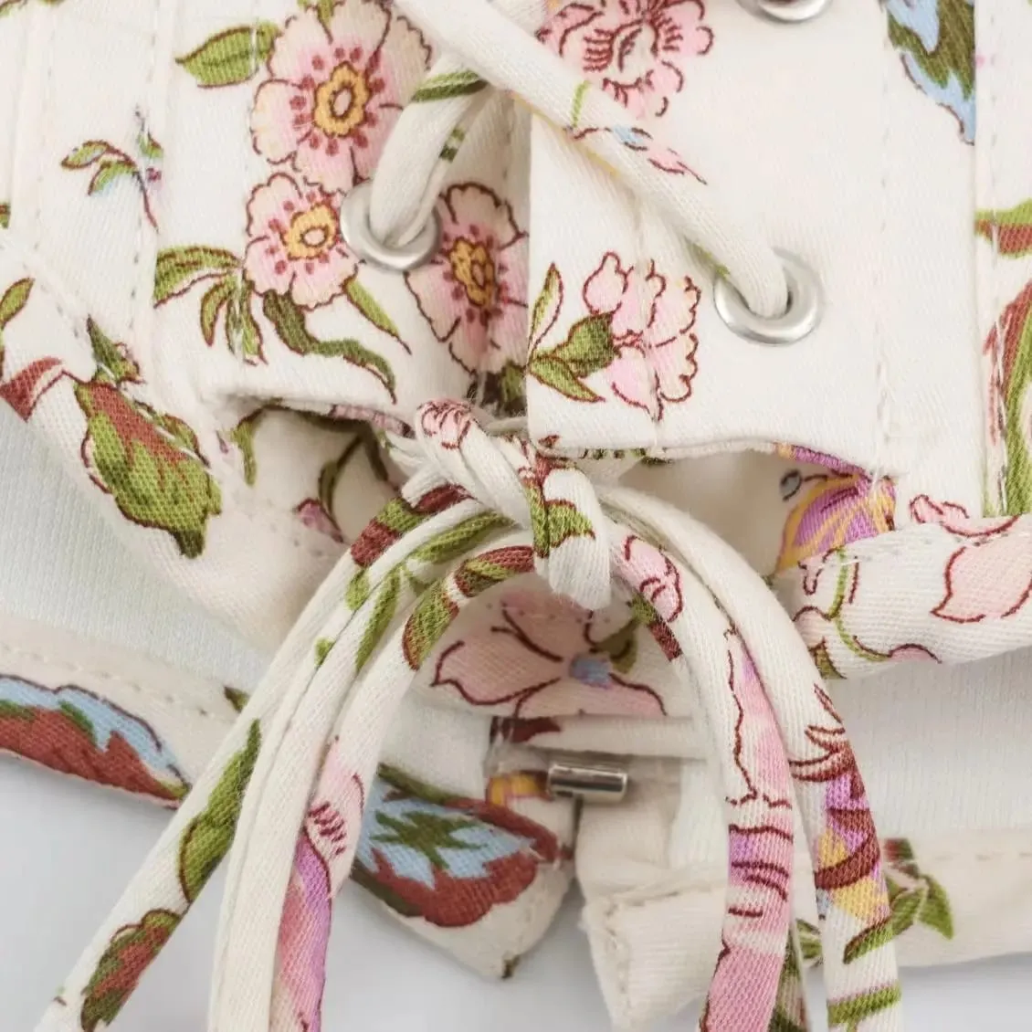 2026 sommer frauen Französisch Elegante Ärmellose Spitze-up Wrap Gehrock Dame Vintage Backless Floral Print Gestellte Mini Kleider — image 4
