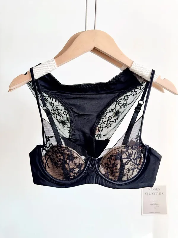 Women Red Sexy Lace Bra Set Push Up Soft Underwire Thin Lingerie Comfortable Support for Small Bust Female Underwear Suit S-XL
