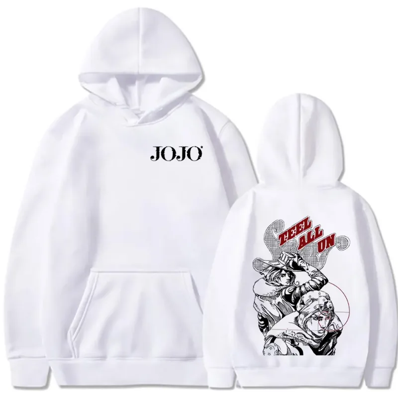 Anime JoJo Bizarre Adventure STEEL BALL RUN Gyro Zeppeli Johnny Joestar Hoodies Men Women Clothing Fashion Pullovers Sweatshirts
