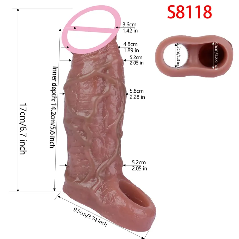 Đóng Đầu Thực Tế Dương Vật Tay Đồ Chơi Tình Dục Cho Nam Trì Hoãn Xuất Tinh Dick Mở Rộng Dành Cho Các Cặp Đôi Khoái Cảm Tình Dục Sexshop