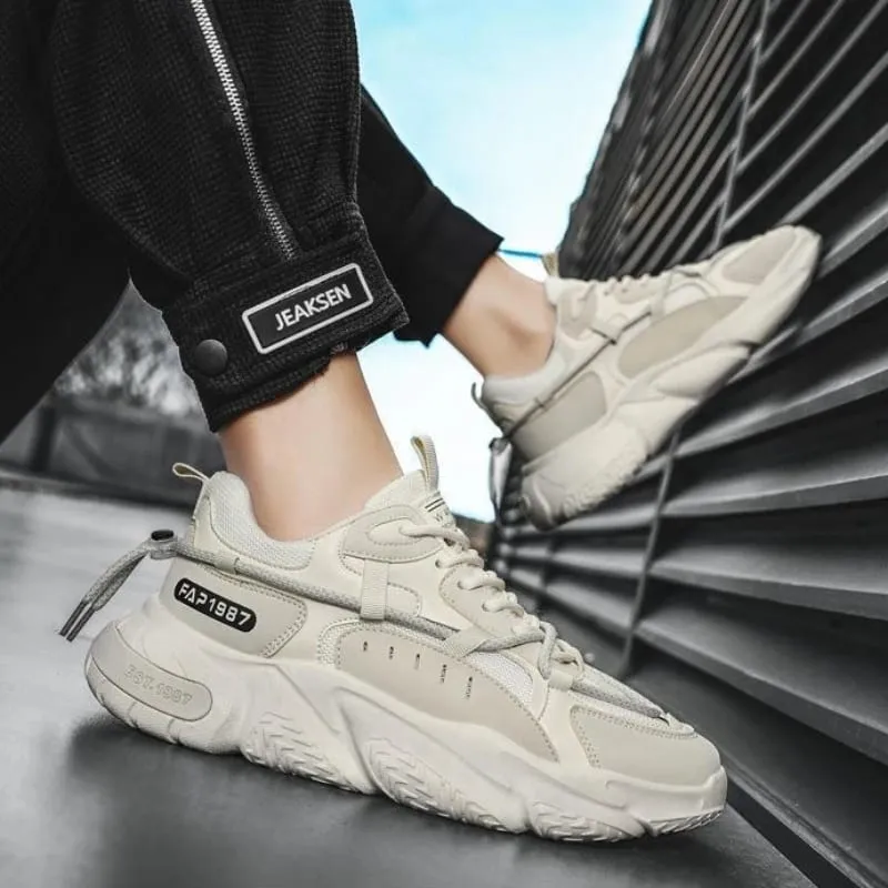 Men's Shoes 2026 New Mesh Outdoor Running Shoes Lace Up Height Increase Non Slip Vulcanized Shoes Hot Sale Fashion Men Sneakers