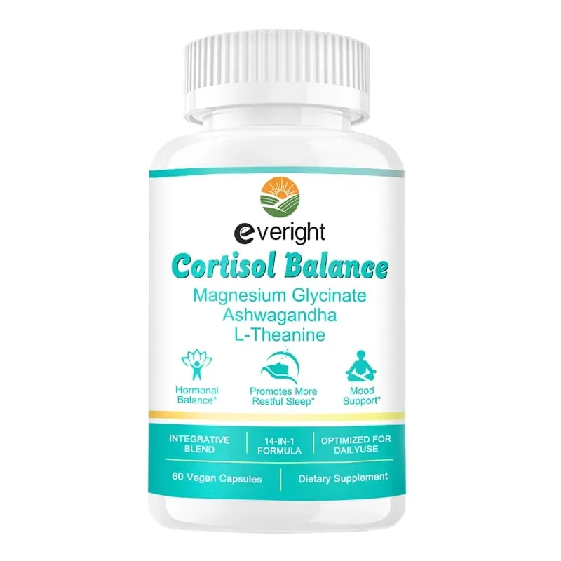 Cortisol Supplement with Ashwagandha L-Theanine & Magnesium Glycinate – 14-in-1 for Stress Relief Mood Balance & Sleep Health