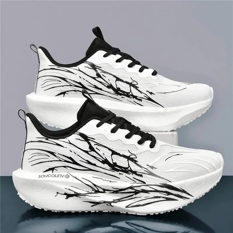 Running Shoes Men Carbon Board Speciality Marathon Sports Breathable Lightweight Women's Comfortable Athletic Nonskid Sneakers