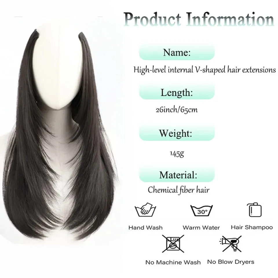 Synthetic Wig One-piece Straight Wig Layered Extension Wig Korean Fluffy Hair Piece Extension Wig For Women Christmas New Year